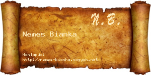Nemes Bianka névjegykártya